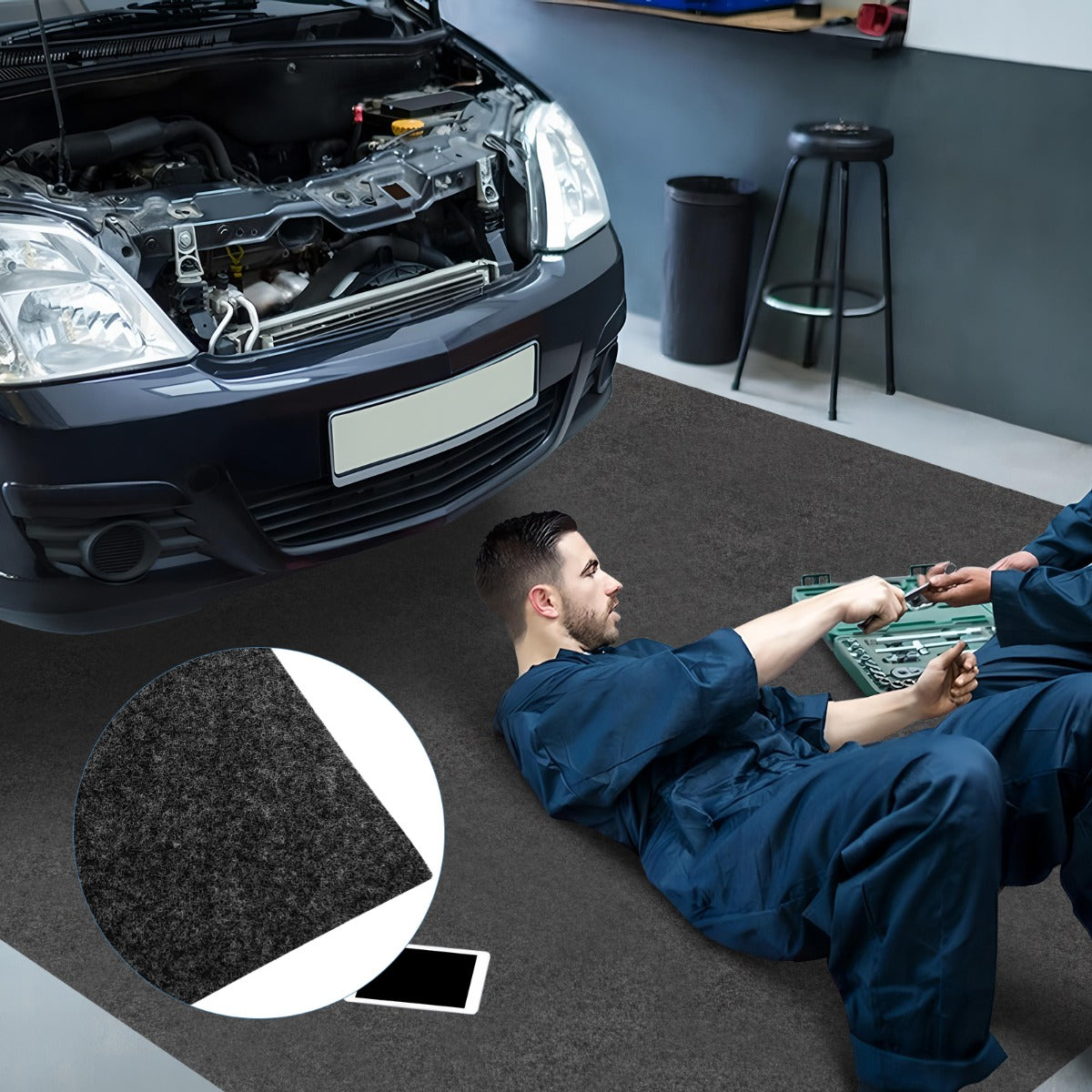 Absorbent Oil Spill Parking Mat Includes Double Sided Tape-S