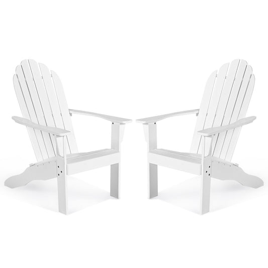 Acacia Wood Adirondack Lounger Chair Set of 2 with Slatted Seating