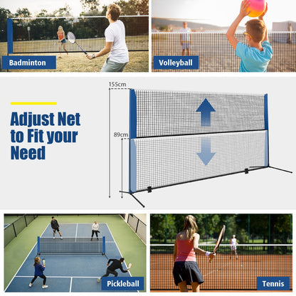 Adjustable Badminton Net Set for Backyard Driveway Beach Portable