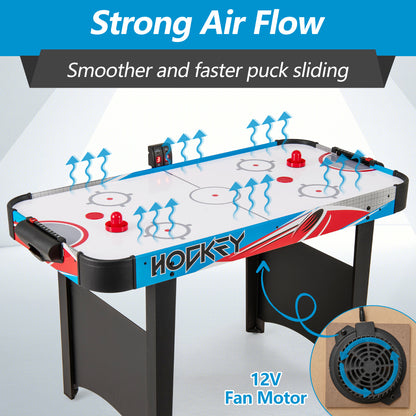 Air Hockey Table with LED Scoreboard and Powerful 12V Motor-Blue