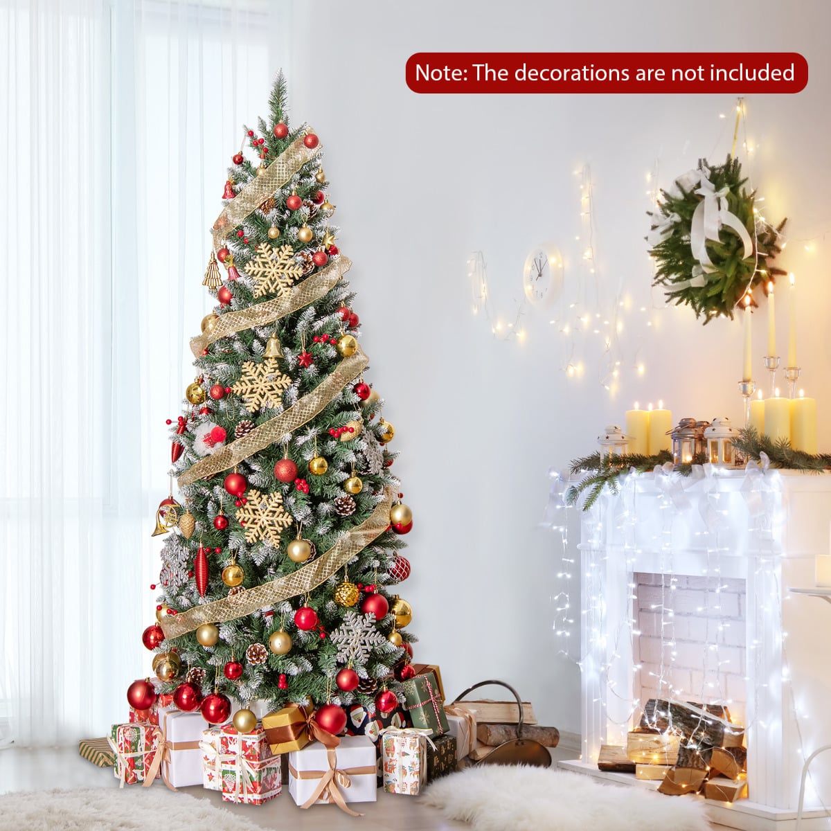 Artificial Christmas Tree with Branch Tips and Natural Pine Cones-180 cm