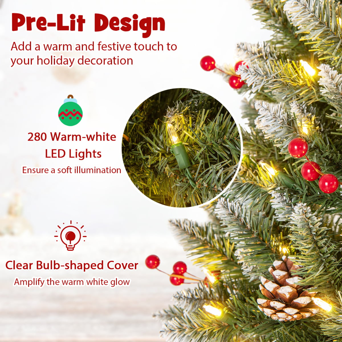 Artificial Christmas Tree with Branch Tips and Natural Pine Cones-180 cm