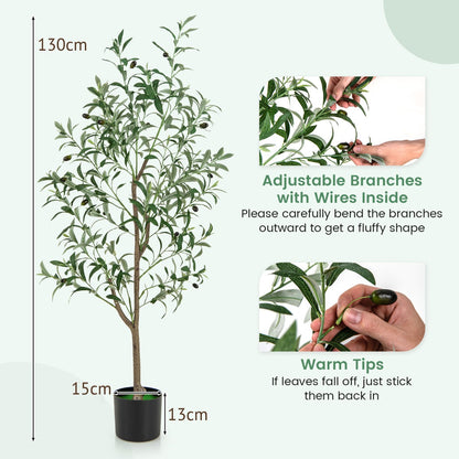 130cm Tall Artificial Olive Tree with Realistic Fruits-1 Pack