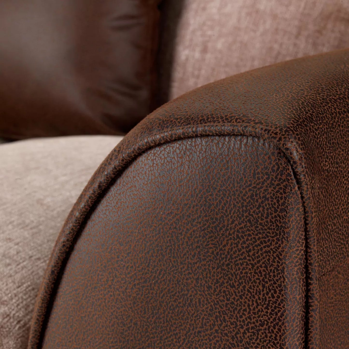 Aruba Black and Grey Chenille Fabric Corner Sofa