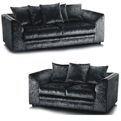 Arabia Crushed Velvet Corner Sofa - Silver, Black, Mink