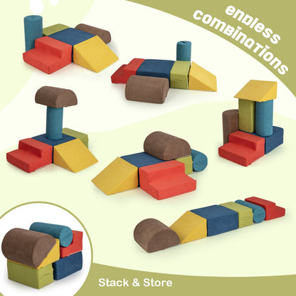 6-Piece Baby Climbing Blocks with Skin-Friendly Chenille Fabric-Multicolor