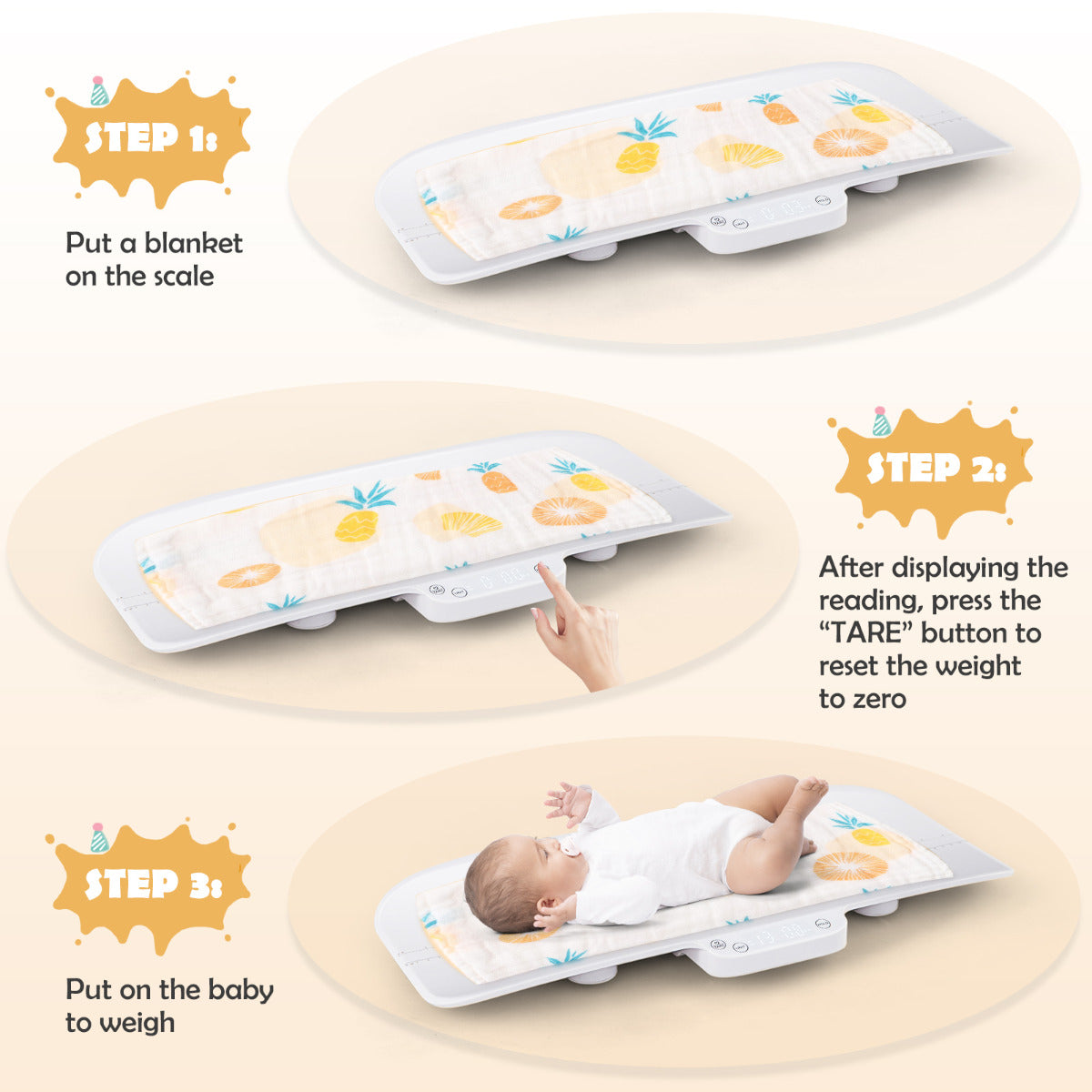 Baby Infant Scale for Weighing 30 KG Multifunctional Toddler Scale-White