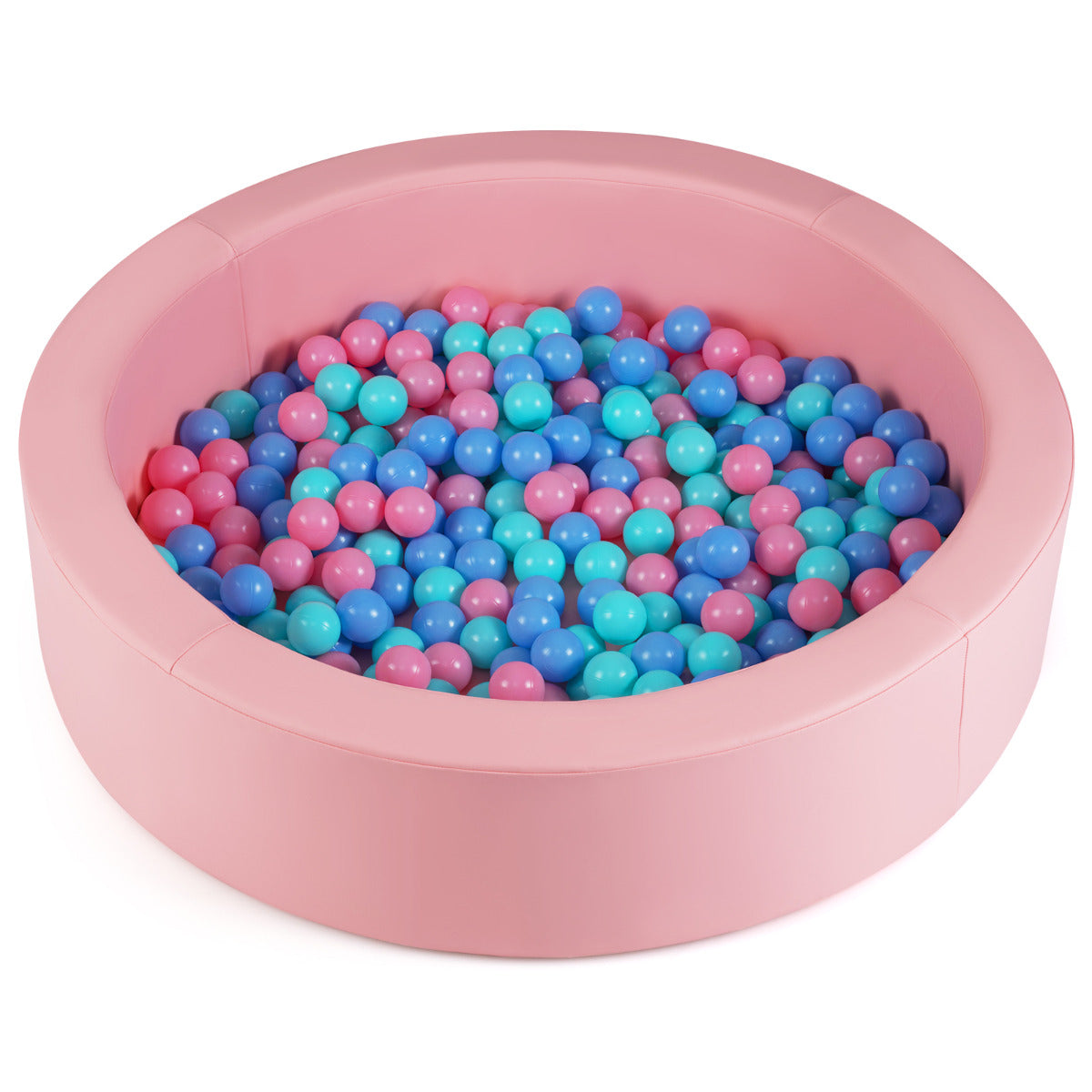 Ball Pit for Toddlers Baby Foam Ball Pit with Ocean Balls Soft Round Kids Ball Pool-Pink