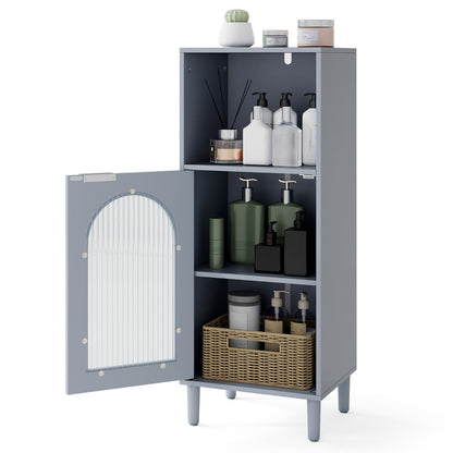 Bathroom Floor Cabinet with Adjustable Shelf for Hallway Living Room-Grey