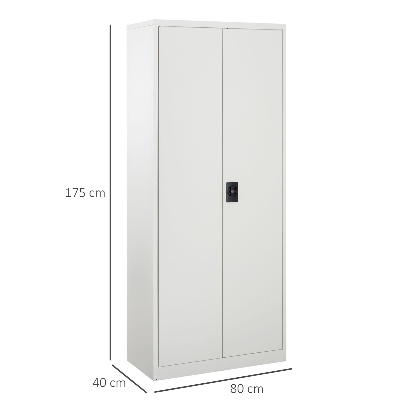 Vinsetto Lockable Filing Cabinet Tall Adjustable Shelf Large Office Storage for Office Use, White