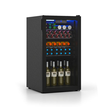 78 L Mini Beverage Refrigerator Cooler-Black
