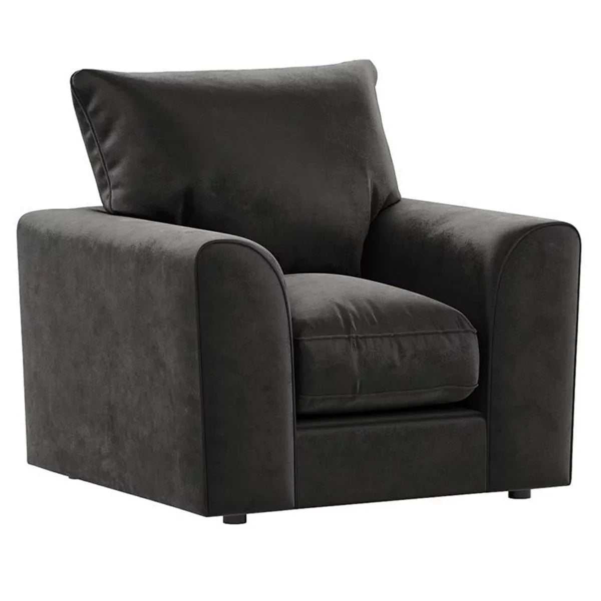 Bracknell Plush Black Velvet Corner Sofa - Right and Left Arm