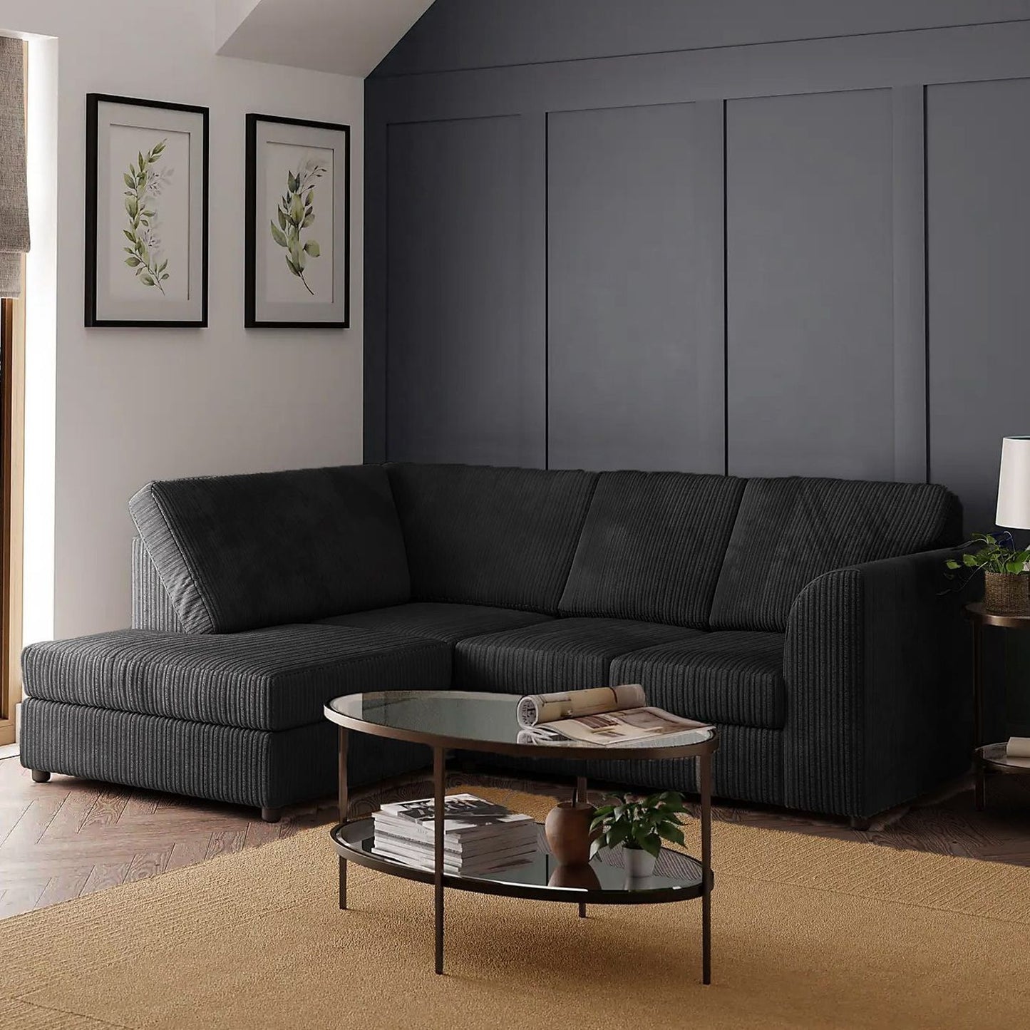 Blake Full Back Chocolate Jumbo Cord Corner Sofa - Right and Left Arm - Available in Other Colours