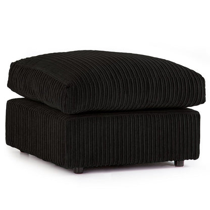 Blake Full Back Black with Grey Jumbo Cord Corner Sofa - Right and Left Arm - Available in Other Colours