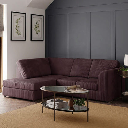 Blake Full Back Grey Jumbo Cord Corner Sofa - Right and Left Arm - Available in Other Colours