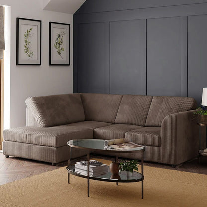 Blake Full Back Silver Jumbo Cord Corner Sofa - Right and Left Arm - Available in Other Colours