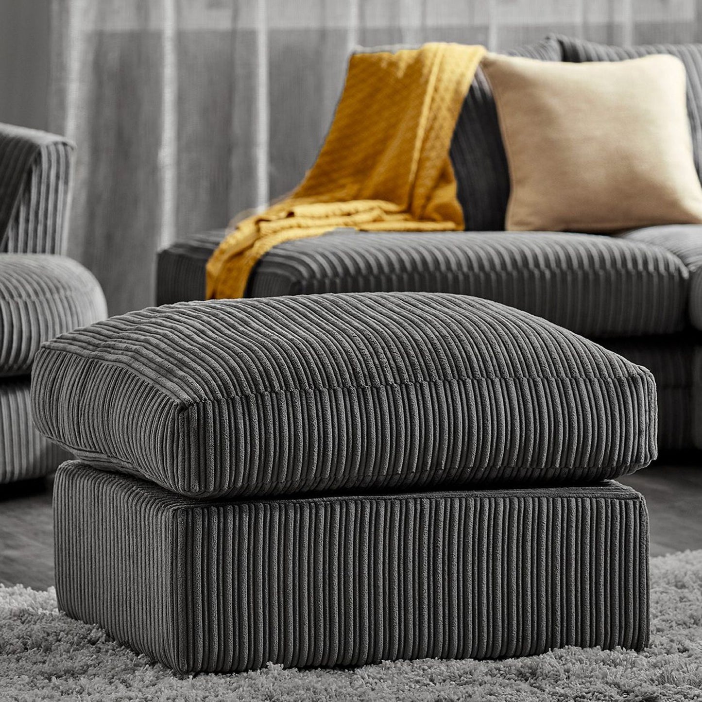 Blake Full Back Cream Jumbo Cord Corner Sofa - Left and Right Arm - Available in Other Colours