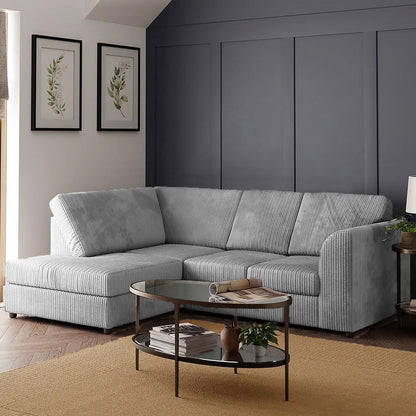 Blake Full Back Silver Jumbo Cord Corner Sofa - Right and Left Arm - Available in Other Colours