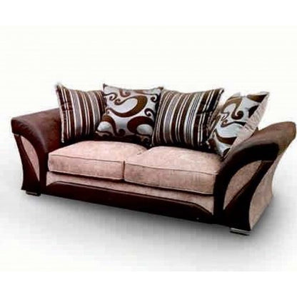 Sparrow Chenille Fabric 3+2 Seater Sofa Set - Black & Grey / Brown & Beige