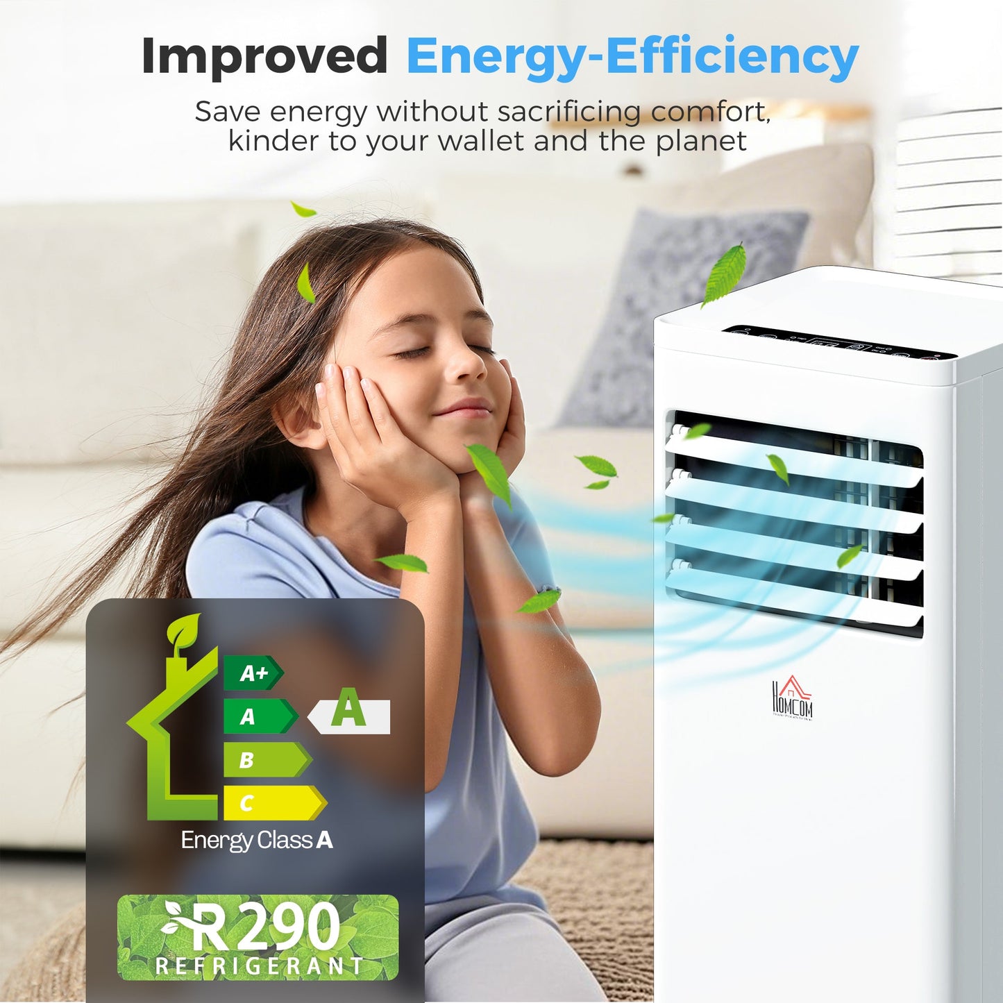 HOMCOM Portable Air Conditioner 9000 BTU, Air Conditioning Unit with Digital Display for Room up to 28ã¡