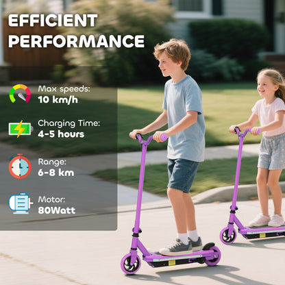 AIYAPLAY Electric Scooter for Kids 6-14 Years, with Colourful Lights, Purple