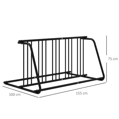 DURHAND Bike Stand, Double-sided Bike Rack Floor Stand for 6 Bicycles, Kids/Mountain/Road Bikes Garage Indoor Outdoor Use