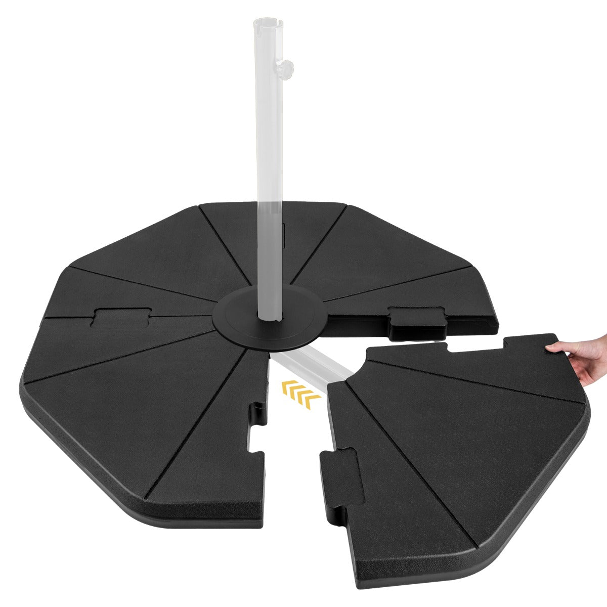 4-Piece Fillable Umbrella Base Stand for Garden Yard Poolside