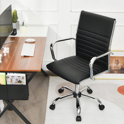 Height Adjustable Rolling High-Back Executive Chair for Home Office-Black