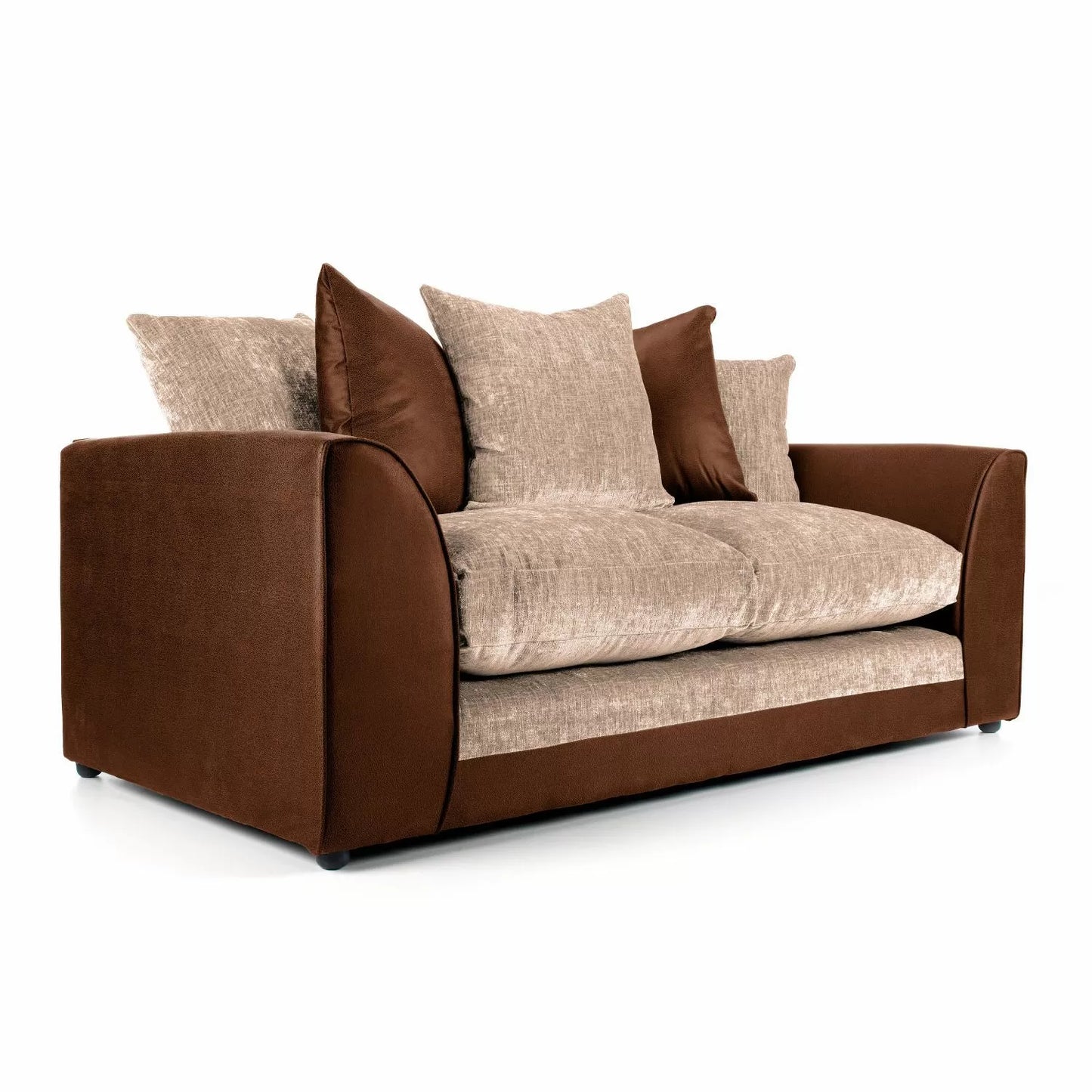 Aruba Black and Grey Fabric 2 Seater Sofa