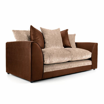 Aruba Black and Grey Fabric 2 Seater Sofa