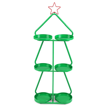 Christmas Plant Stand 3-Tier Tree-Shaped Side Table-Green