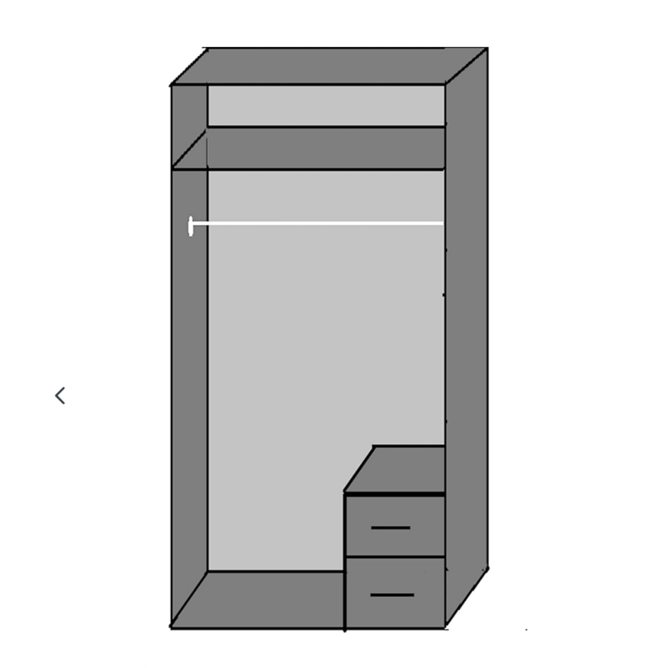 DAYTON 2 Door Wardrobe White 90cm