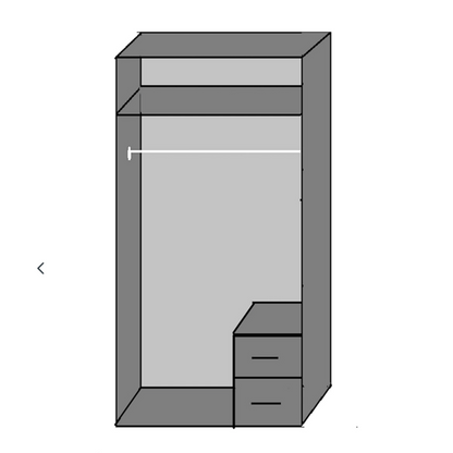 DAYTON 2 Door Wardrobe White 90cm
