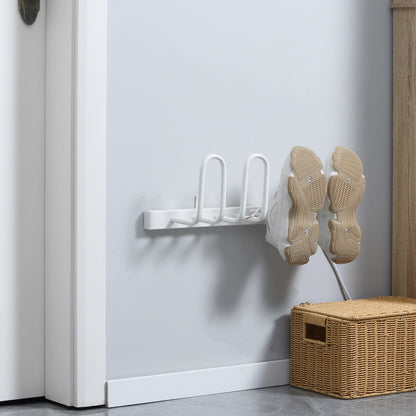 HOMCOM 2 Pairs Electric Shoe Dryer, Wall Mounted Shoe Warmers with Constant Temperature for Boots, Leather Shoes, Socks, White