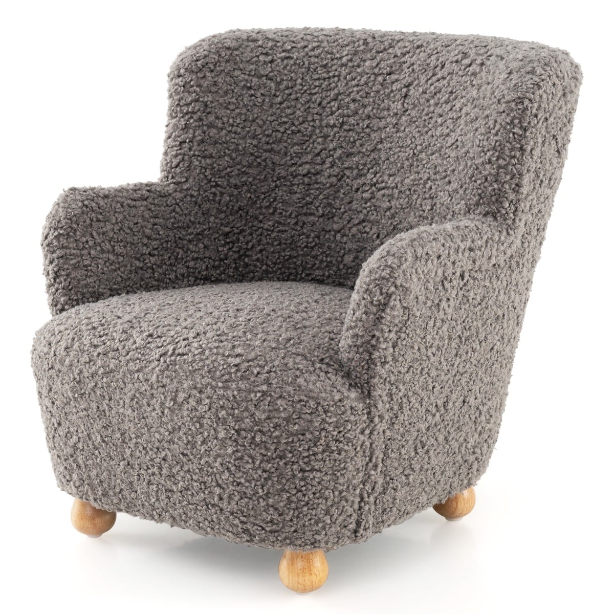 Comfy Toddler Armchair with Solid Rubber Wood Legs-Grey