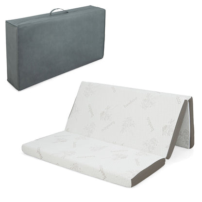 Cooling Gel Memory Foam Folding Mattress with Bamboo Cover and Mesh Border Fabric-M