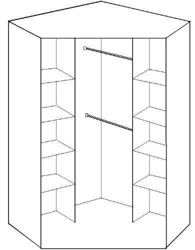 Corner Wardrobe COMODO 2 Door Wardrobe White 95cm