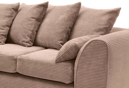 Jasmine Jumbo Cord Corner Sofa - Left Arm Brown