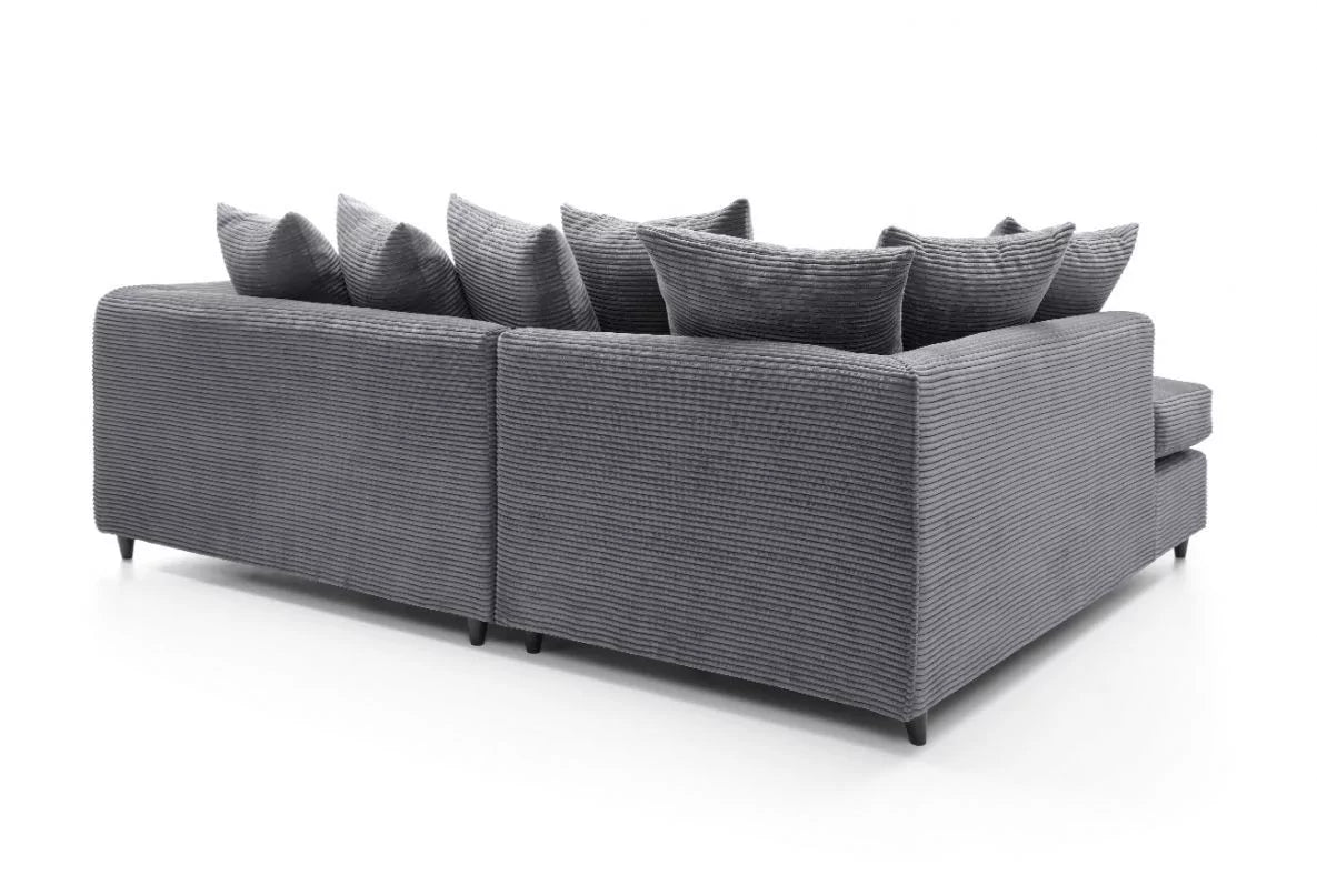 Jasmine Jumbo Cord Corner Sofa - Left Arm Grey