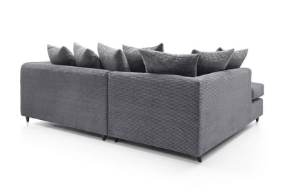 Jasmine Jumbo Cord Corner Sofa - Left Arm Grey