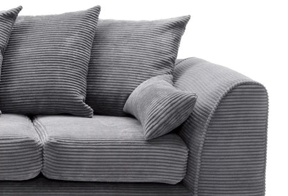 Jasmine Jumbo Cord Corner Sofa - Left Arm Grey