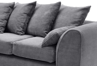 Jasmine Jumbo Cord Corner Sofa - Left Arm Grey