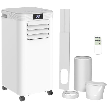 HOMCOM 8000 BTU Air Conditioning Unit, 3-in-1 Portable Air Conditioner, Dehumidifier, Cooling Fan with Remote Control, Digital Display, 2 Speeds, 24H Timer, Window Venting Kit, 18m2