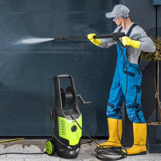 Outsunny 2200W HighÂ PressureÂ Washer, 170 Bar Pressure, 420 L/h Flow, Portable Electric Power Washer Jet Wash Cleaner with Adjustable Nozzle 6M Hose and Hose Reel for Home Patio Car Driveway