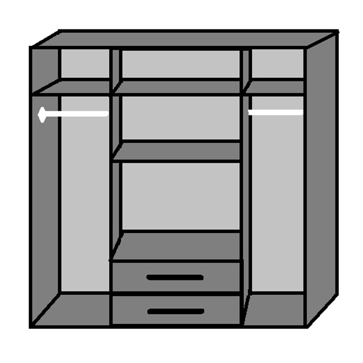 DAYTON 4 Door Wardrobe White and Grey 180cm