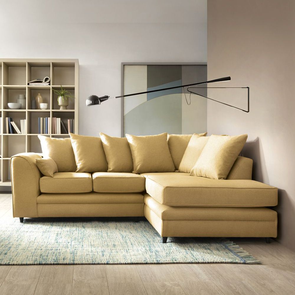 Dorota II Fabric Corner Sofa - Mustard