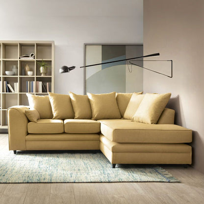 Dorota II Fabric Corner Sofa - Mustard