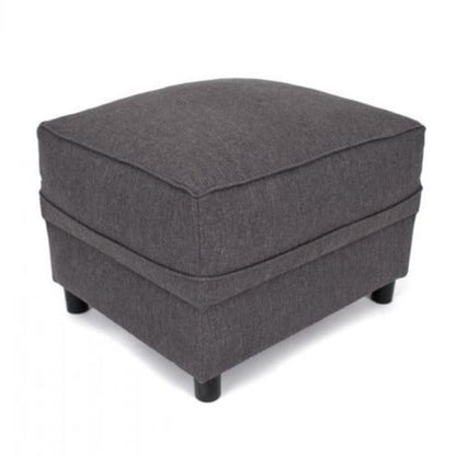 Dorota II Fabric Footstool - Dark Grey