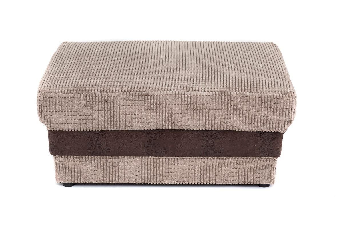 Denzel Jumbo Cord Fabric Corner Sofa - Brown and Beige