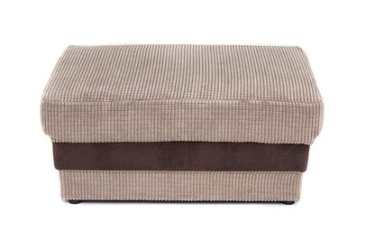 Denzel Jumbo Cord Fabric Corner Sofa - Brown and Beige